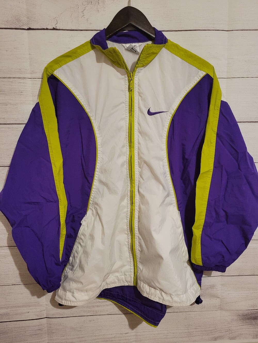 Vintage 90s Nike White Tag Windbreaker Full Zip Up Bomber Jacket Size Small